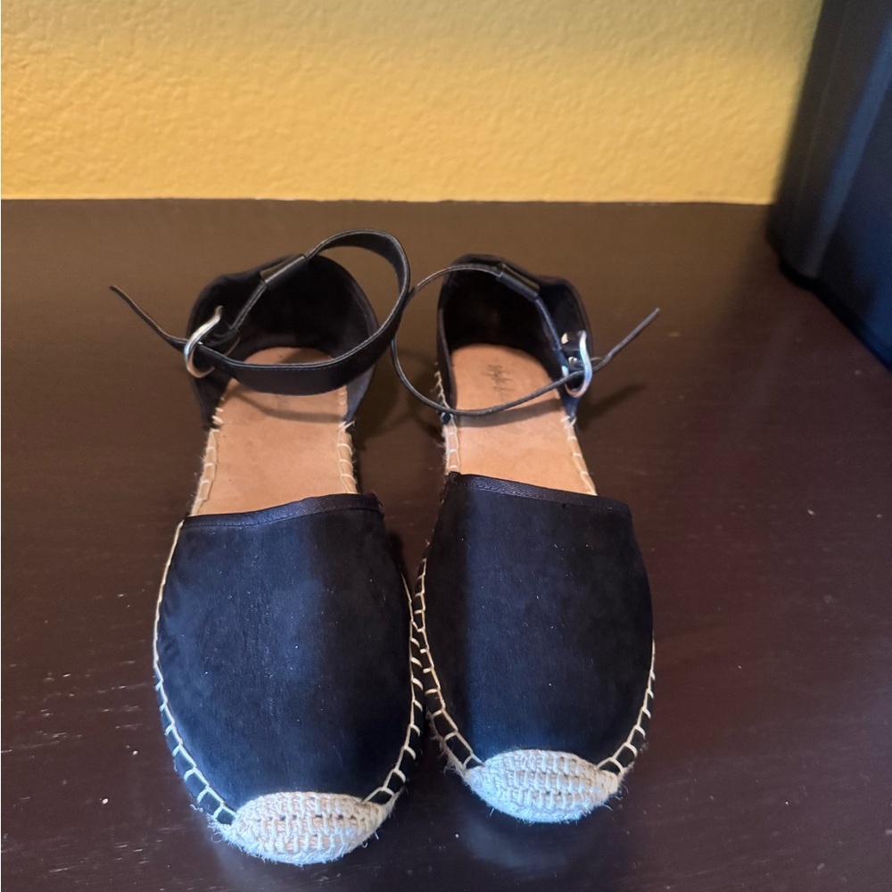 Style & Co. Black Flats with Ankle Strap Design